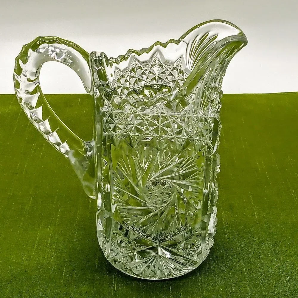Antique US Glass Comet In The Stars EAPG Crystal Pitcher